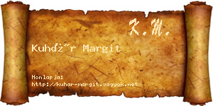 Kuhár Margit névjegykártya